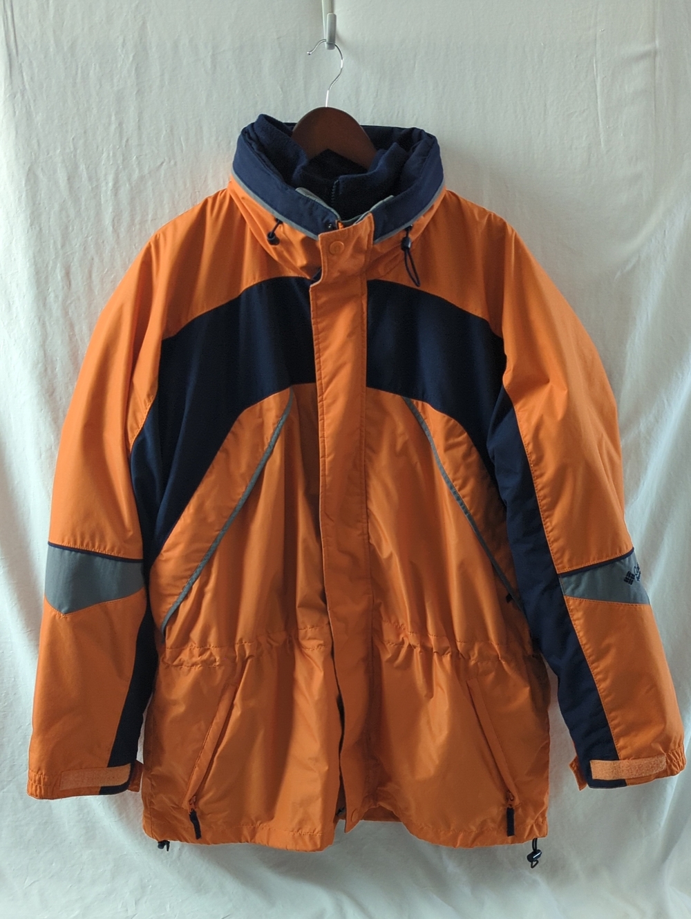 Vintage Columbia Men's HooDoo 3-in-1 Ski Jacket Set Orange Navy Large Y2K
